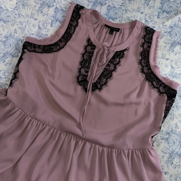 Lane Bryant Tiered Peplum 14 Eyelash Lace Trim Blouse Coquette Balletcore Fairy - Picture 5 of 9